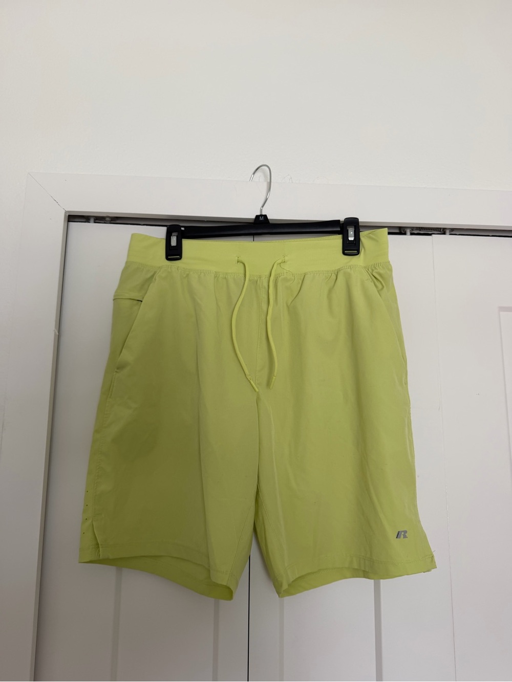 Russell Lime Green Athletic Drawstring Shorts
